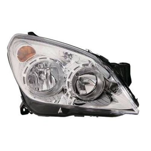 Phare Optique Avant Droit Pour Opel Astra H 2007-2009, H7+H1, Corps Chrome, Neuf