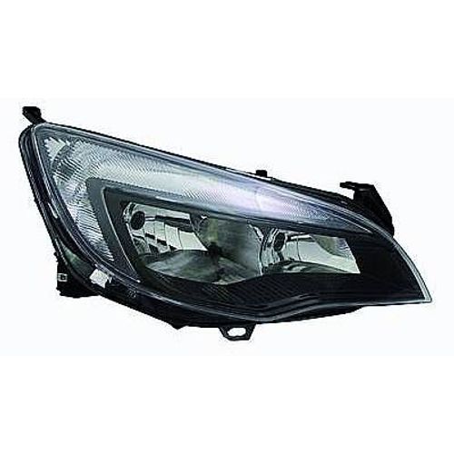 Phare Optique Avant Droit Pour Opel Astra J 2010-2012, H7+H7, Électrique, Mod. Sport, Corps Noir