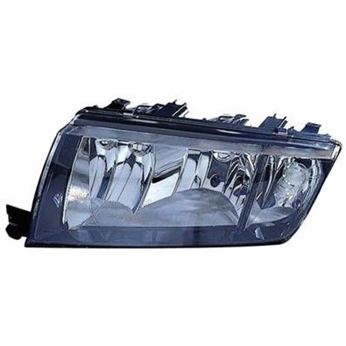 Phare Optique Avant Gauche Pour Skoda Fabia I Ph. 2 2004-2007, H7+H3, Corps Noir, Mod. Junior, Neuf