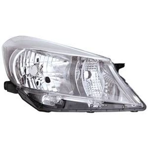 Phare Optique Avant Droit Pour Toyota Yaris Iii Phase 1, 2011-2014, H4, Fond Chromé, Contour Gris, Neuf