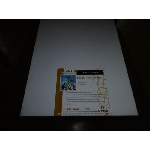 Ramette De 250 Feuilles Papier Opaque C.A.D. 90g/M² A3 Canson 67301