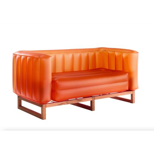 Yomi Canape Eko Avec Structure En Bois Eclairant Orange Mojow