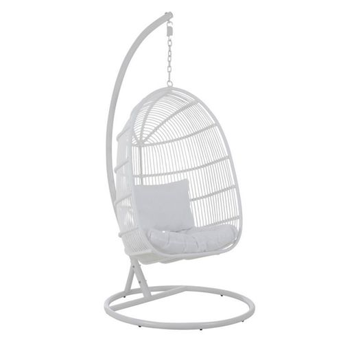 Paris Prix - Fauteuil Suspendu Ovale "Aciera" 193cm Blanc