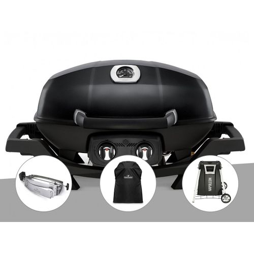 Barbecue à gaz Napoléon Travel Q PRO 285 noir + Rôtissoire + Housse + Chariot