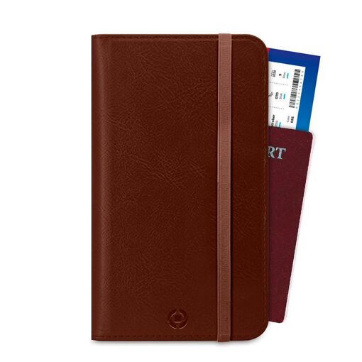 Celly Duomo Passport Portefeuille Marron Simili-cuir