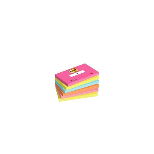 Post-It 7100259224 Pouch Autoadesiva Rettangolo Blu, Verde, Arancione, Rosa 100 Fogli Autoadesivo