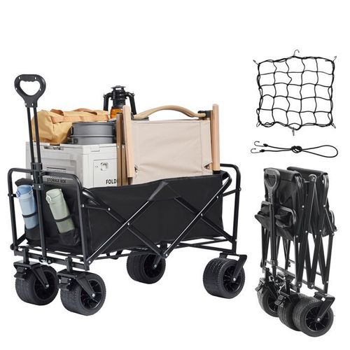 Chariot Pliable-VEVOR-Chariot de Plage de 3 Pieds Cubes avec Roues Tout Terrain-pour Camping, Shopping, Jardin