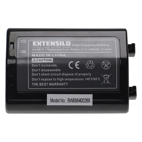 EXTENSILO Batterie remplacement pour Nikon EN-EL4, EN-EL4a, EN-EL4e pour appareil photo, reflex numérique (3350mAh, 11,1V, Li-ion)