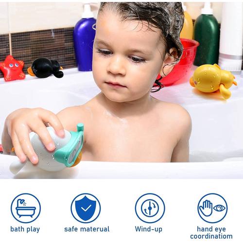 Jouets de bain pour bébé Canards flottants à remonter Jeux de