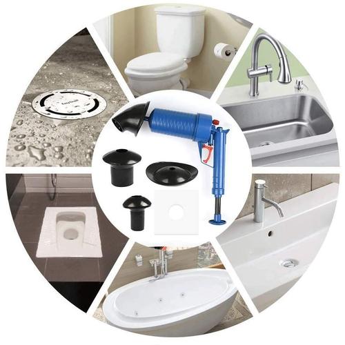 Déboucheur à pompe pour toilette, lavabo, évier et baignoire