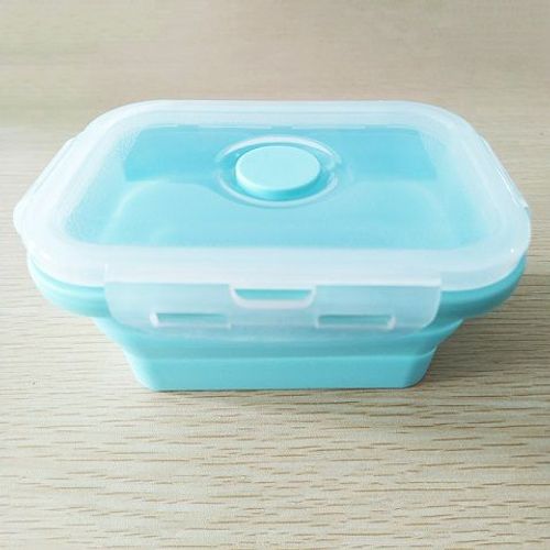 Bol Rectangulaire Portable De Cuisine De 350ml, Boîte Pliante De Rangement Pour Aliments, Boîtes De Voyage En Silicone Écologique