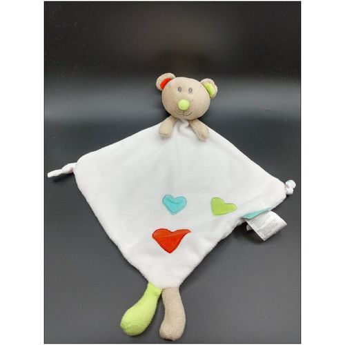 Doudou Ours Souris - Plat - Grelot - Blanc - C?Urs - Prémaman