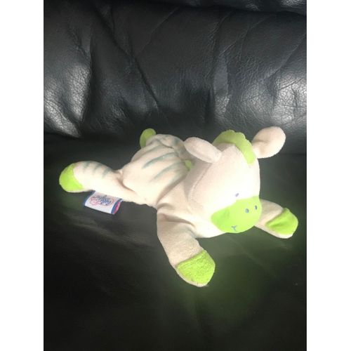 Doudou Peluche Bebe Confort Zebre Ecru Vert Bleu Grelot Aimant 18cm  