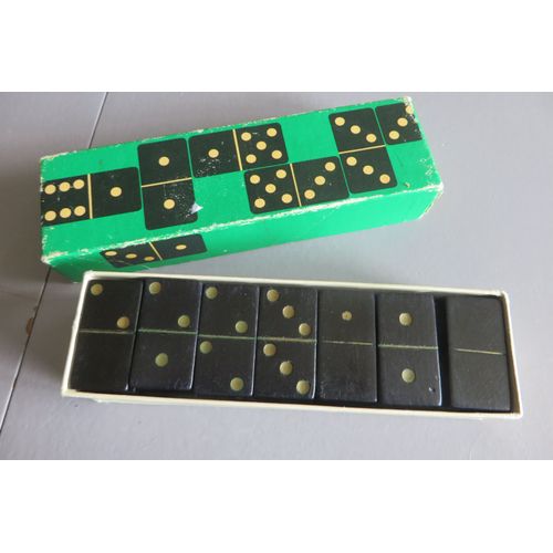 Ancien + Jeu Dominos Bois Noir