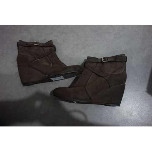 Neuves Bottines Compensées Marron Glacé Moa - 40