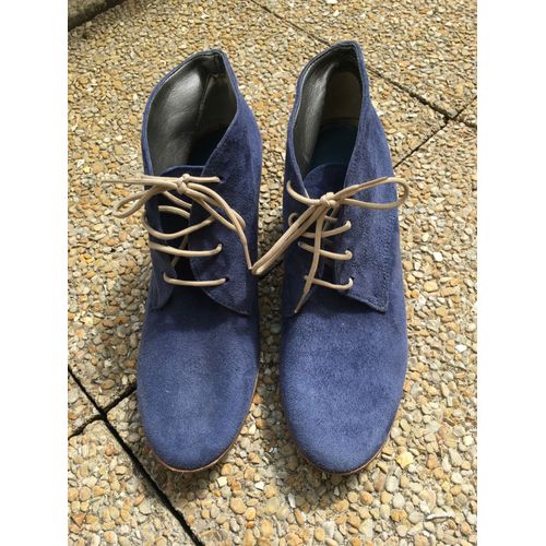 Chaussures Derbies À Talon Eden Shoes 39 Bleu Lavande