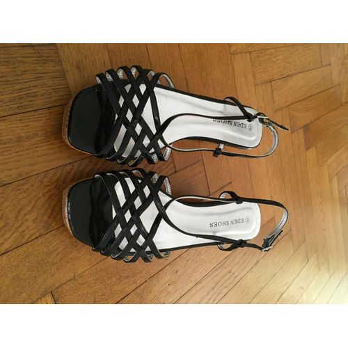 Sandales Eden Shoes 38 Noir Verni