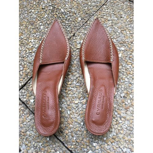 Mules Pointues Cyrillus 39 Marron Brun En Cuir