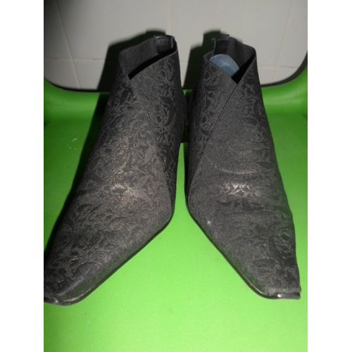 Bottines Tissu Élastiqué Et Cuir, Marque Stéphane Gontard - 36