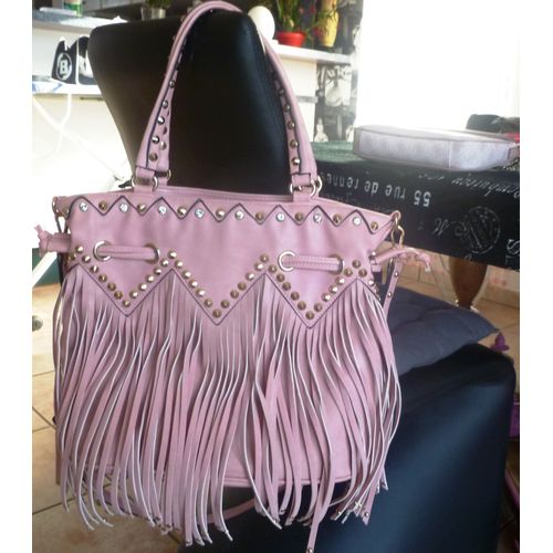 Tres Beau Sac À Main Lantadeli Franges Et Clous
