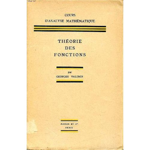 Théorie De Fonctions Cours D Analyse Mathématique