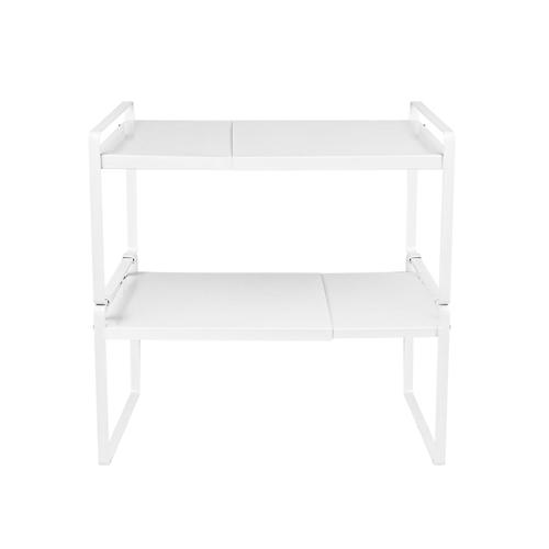 Meuble Étagère, Portant Jusqu'à 10kg, 36-60*21*36.5cm, Blanc, Meuble A Epices