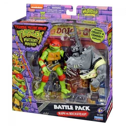 Movie 2023 Tortues Ninja - Coffret De 2 Figurines Articulées De 12 Cm - Raph Vs Rocksteady