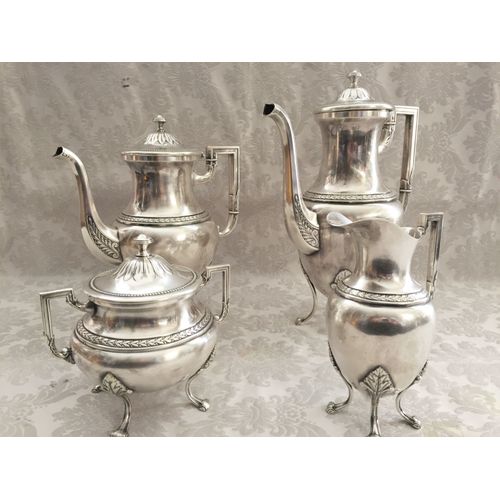 Pièces De Service A Thé & Café Jugendstil Wmf 1910 Art Nouveau Plaqué Argent