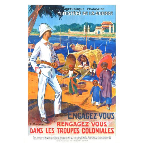 Affiche Troupes Coloniales Beuzon Papier Super Luxe Canson 300 Gr