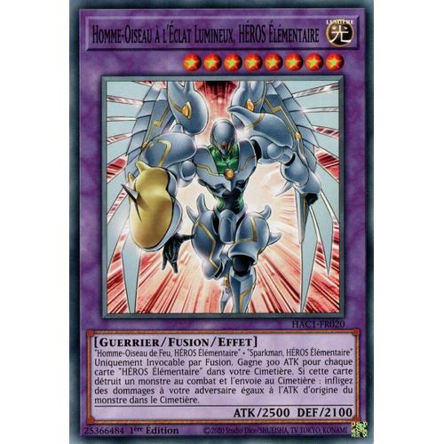 Yu Gi Oh Hac1 Fr020 Homme Oiseau À L'éclat Lumineux Héros Élémentaire