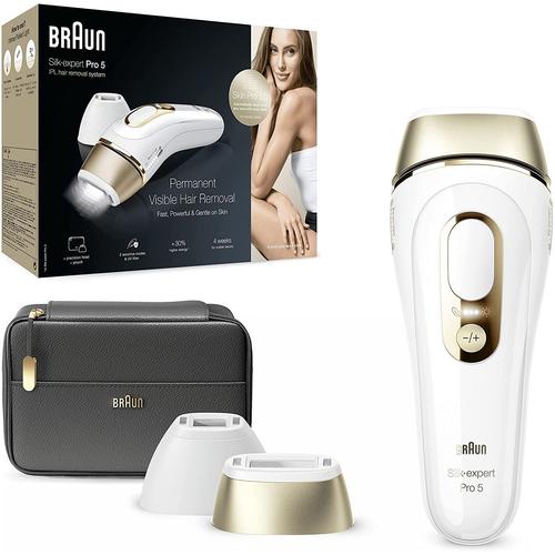 Braun Silk Expert Pro 5 Pl5140 Épilateur À Lumière Pulsée Blanc/Doré