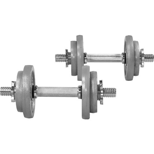 Gorilla Sports - Set D'haltères Courts De 20 Kg Avec Disques En Fonte Gris