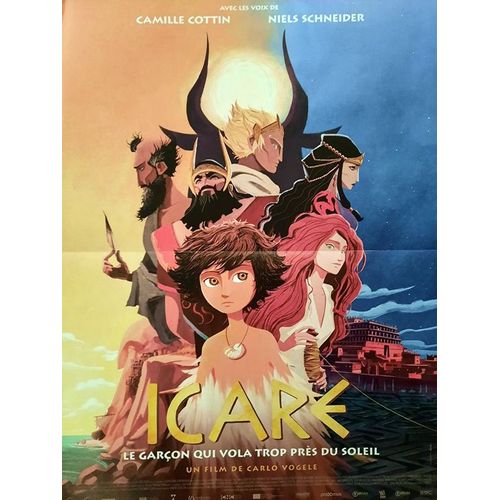 Icare - Véritable Affiche De Cinéma Pliée - Format 40x60 Cm - De Carlo Vogele Avec Les Voix De Camille Cottin, Niels Schneider - Animation - 2022
