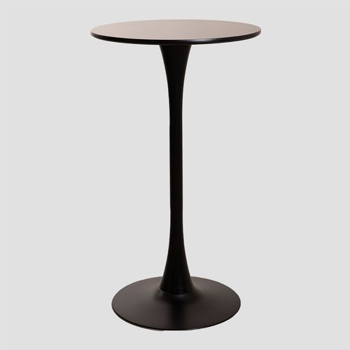 Table Haute Ronde En Mdf Et Métal (Ø60 Cm) Ivet Style Noir