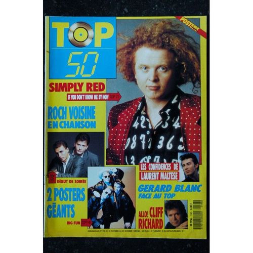 Top 50 198 1989 Cover Simply Red Cliff Richard Roch Voisine + Posters Debut De Soiree Big Fun