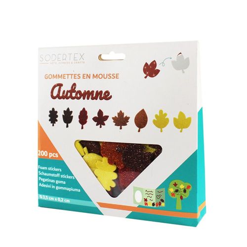 Gommettes Mousse Caoutchouc Pailletée Automne 200 Pièces