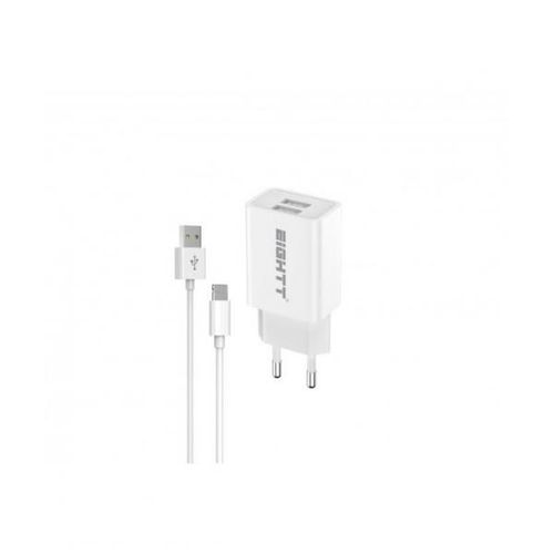 CARGADOR EIGHTT SMARTPHONE TABLET 5V 2X2.4A CON CABLE LIGHTNING 1,2M