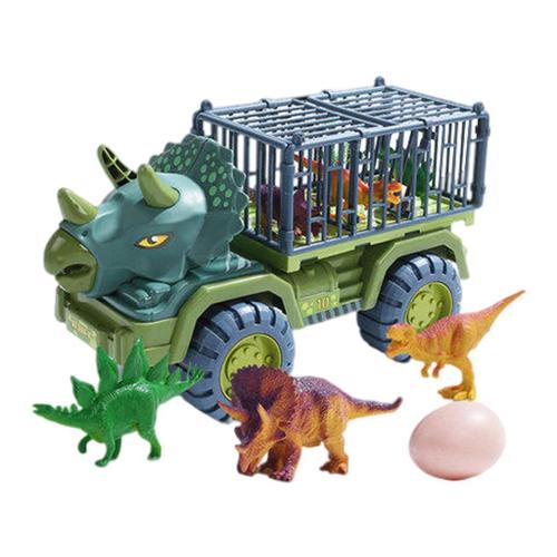 Jouet dinosaures Transport voiture camion retirer grandes voitures jouets cadeau  d'anniversaire faire semblant de jouer décor de table - Tricératops