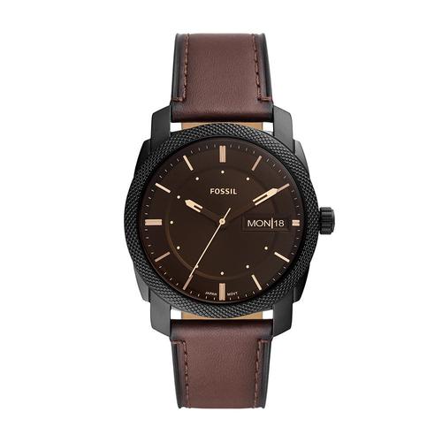 Montre Homme Fossil Machine En Cuir Marron