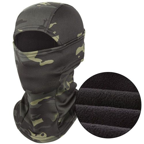 Cagoule Polaire D'hiver Noire,Facial Complet,Cache-Cou,Couverture Thermique,Cyclisme,Doublure,Sport,Ski,Snowboard,Écharpe,Chapeau Pour Hommes - Type W-Sp01