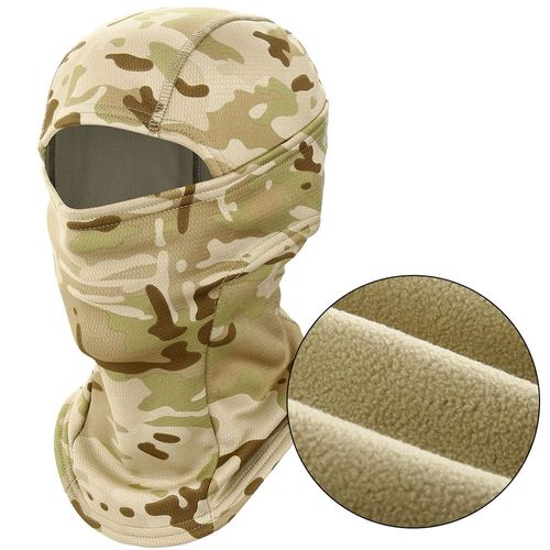 Cagoule Polaire D'hiver Noire,Facial Complet,Cache-Cou,Couverture Thermique,Cyclisme,Doublure,Sport,Ski,Snowboard,Écharpe,Chapeau Pour Hommes - Type W-Sp02