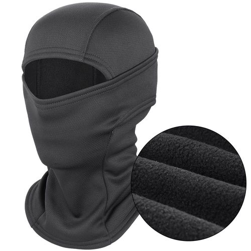 Cagoule Polaire D'hiver Noire,Facial Complet,Cache-Cou,Couverture Thermique,Cyclisme,Doublure,Sport,Ski,Snowboard,Écharpe,Chapeau Pour Hommes - Type W-Sa01