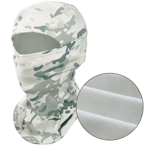 Cagoule Polaire D'hiver Noire,Facial Complet,Cache-Cou,Couverture Thermique,Cyclisme,Doublure,Sport,Ski,Snowboard,Écharpe,Chapeau Pour Hommes - Type W-Sp07