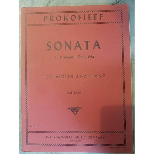 Sonata In D Major Opus 94 A For Violon And Piano