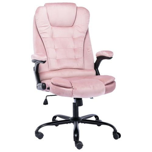 Vidaxl Chaise De Bureau Rose Velours