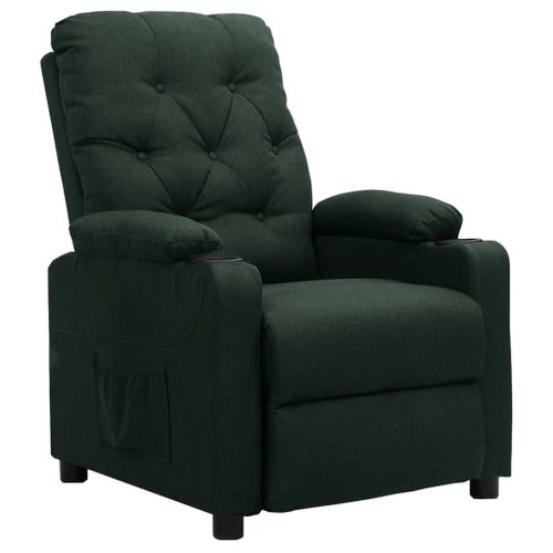 Vidaxl Fauteuil Inclinable Vert Foncé Tissu