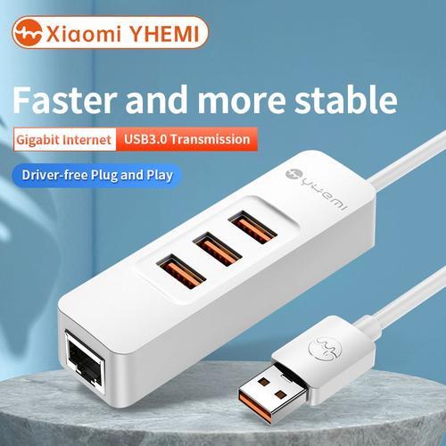 Hub USB C YHEMI USB C Docking Station?Adaptateur Multiport 4 en 1 vers 3 USB Port/RJ45 pour Huawei Lenovo Xiaoxin Xiaomi Ordinateurs portables