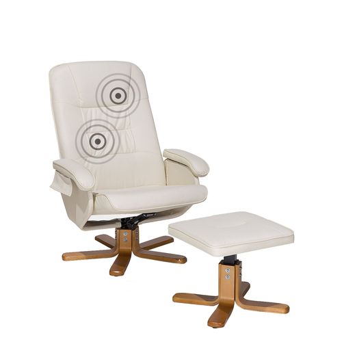 Fauteuil Massant Relaxpro Cuir Pu Crème