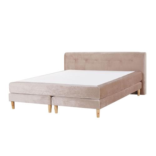 Lit Boxspring En Velours Beige 180 X 200 Cm Marquise