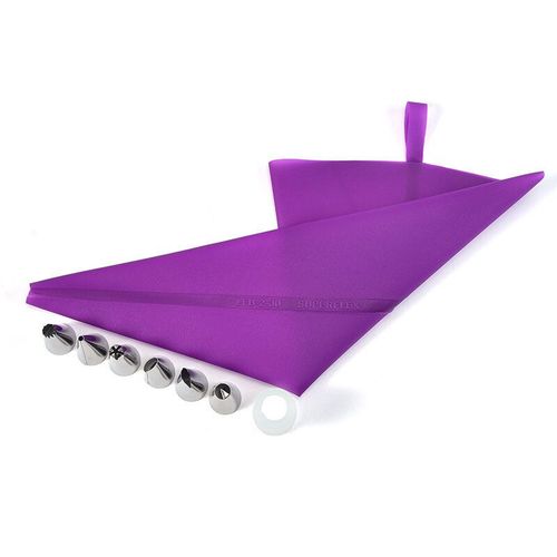 Poche À Douille Réutilisable En Silicone Pour Décoration De Gâteau,Accessoire De Cuisine,En Forme De Poupée De Crème,En Acier Inoxydable,Outil De Cuisson, - Type Set6